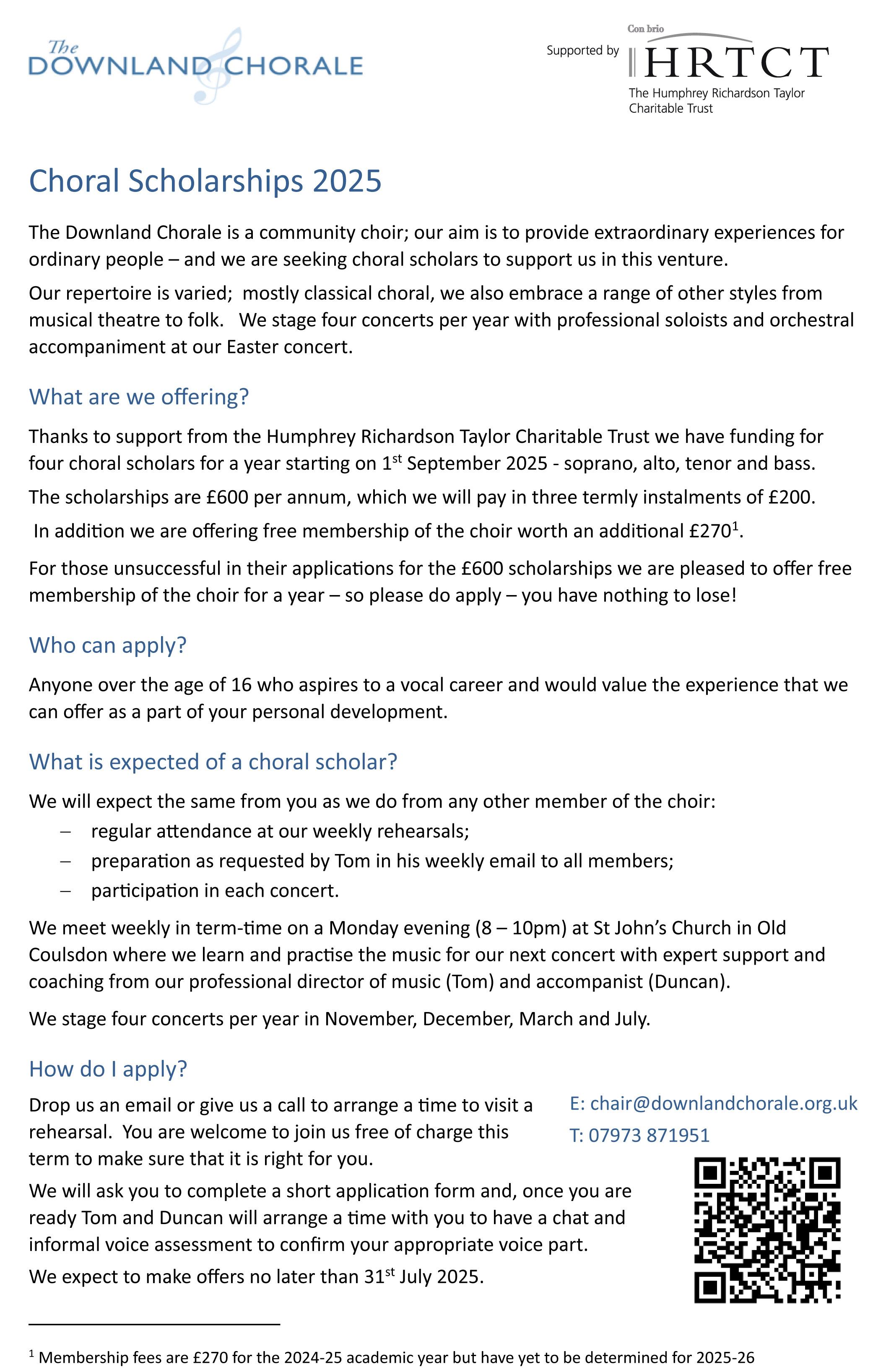Choral Scholarships